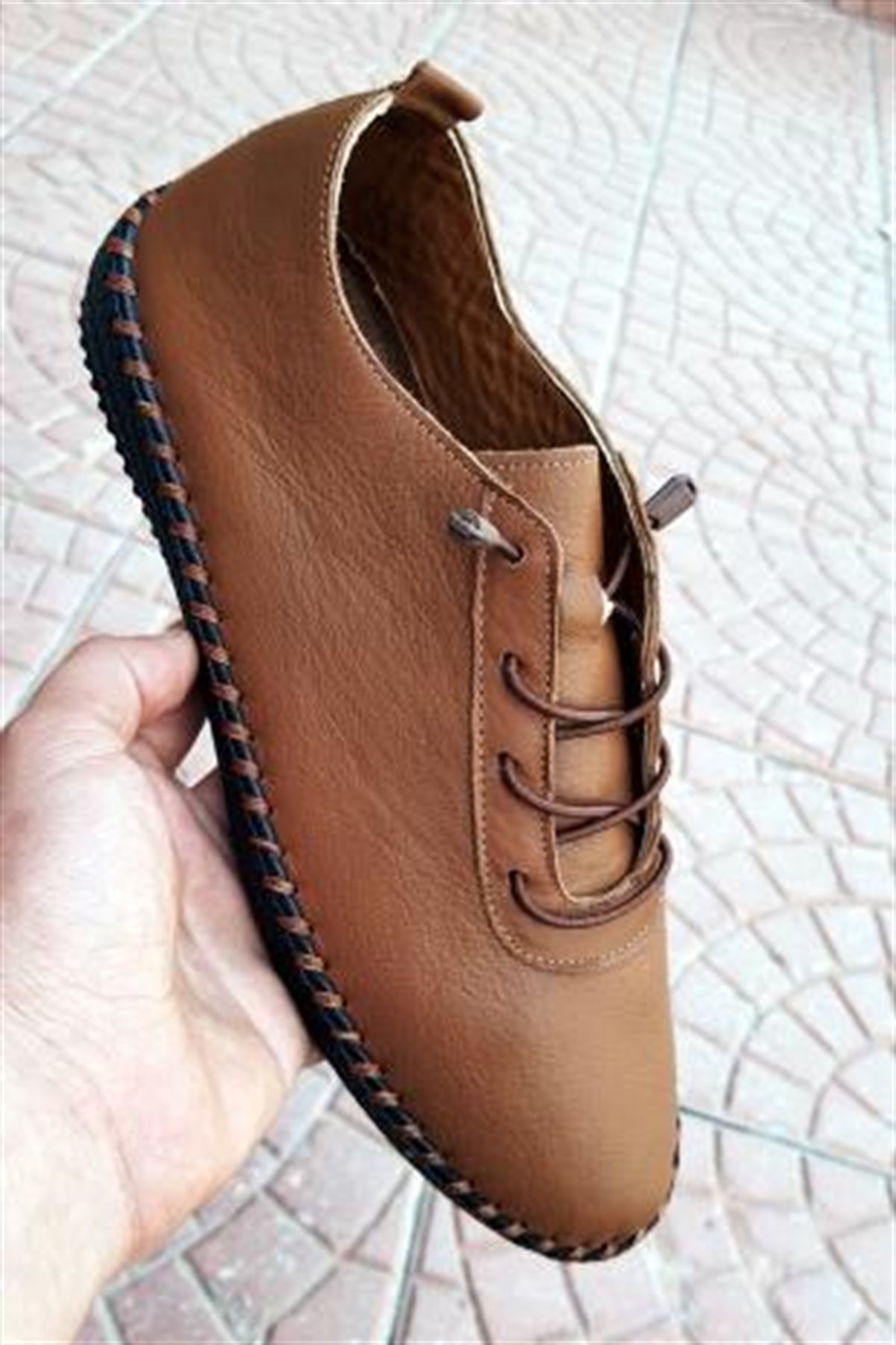 Hakiki Deri Taba Erkek Loafer Günlük Ayakkabı 